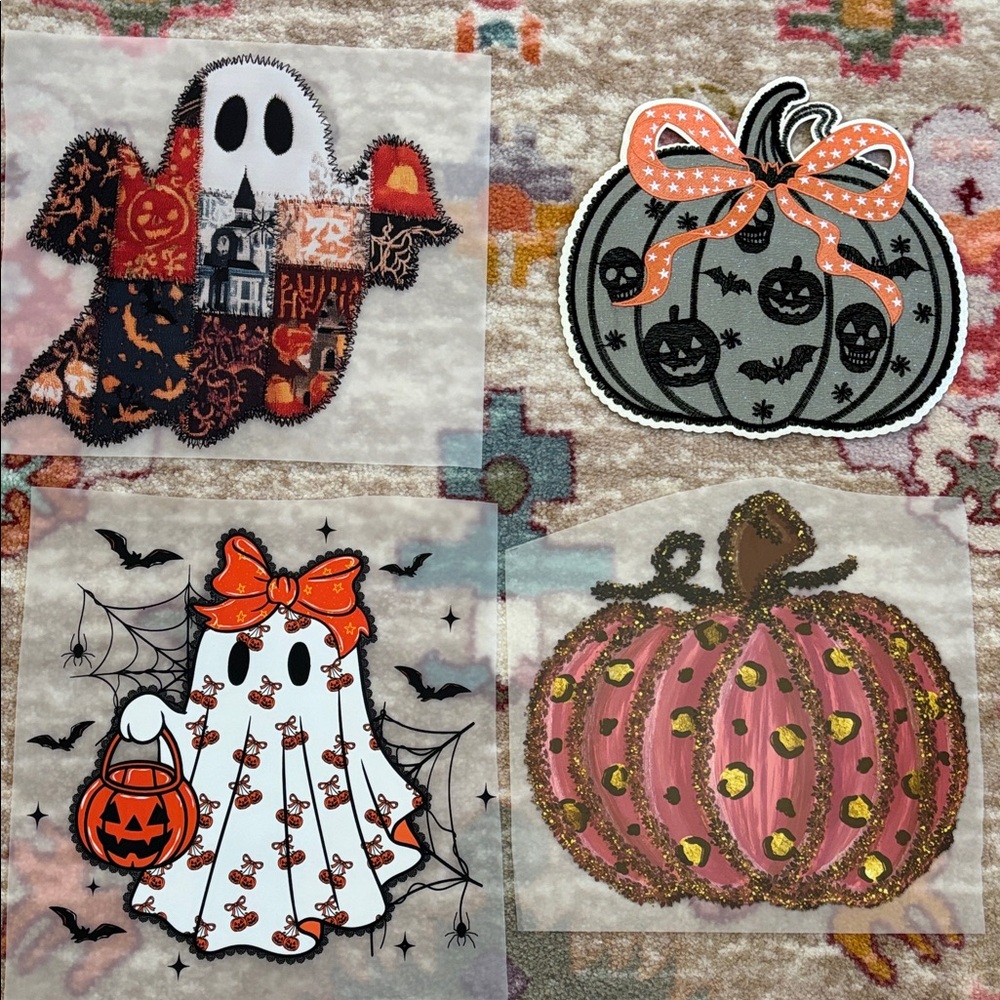 Heat press Ghost transfers and Pumpkin patch